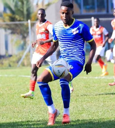 Maroons midfielder Marvin Oshaba in action during a Uganda Premier League match.