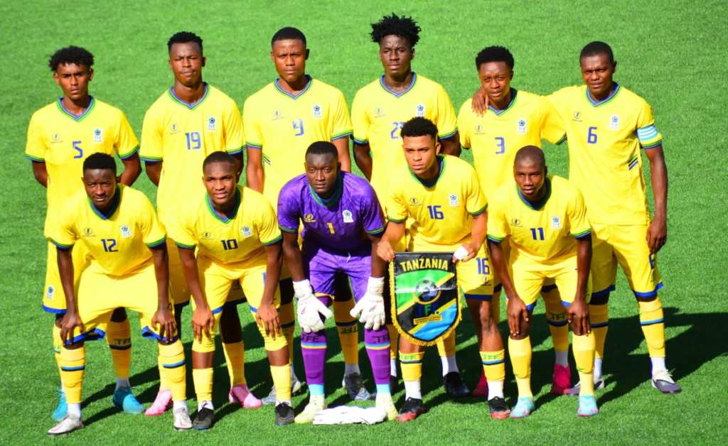 The Tanzania U-20 starting XI lined up ahead of their match against Burundi.