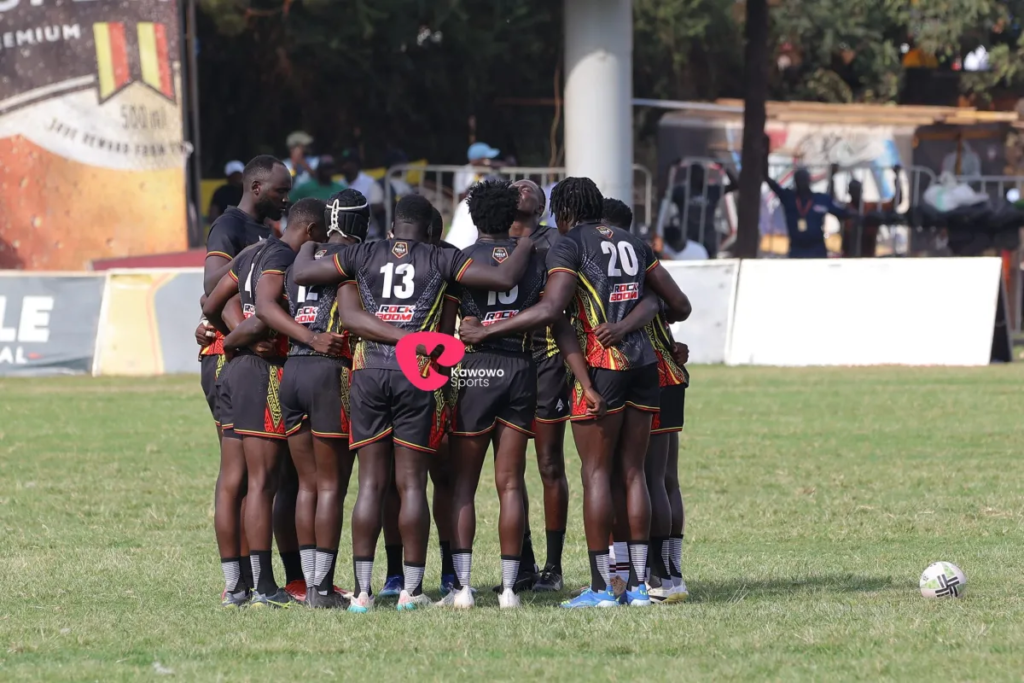 Uganda Rugby 7s players pictured during the Africa 7s tournament at Kyadondo.