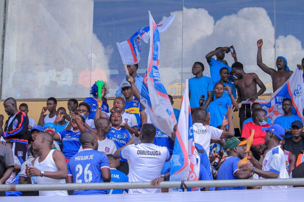 SC Villa supporters watching their team play Kataka FC.